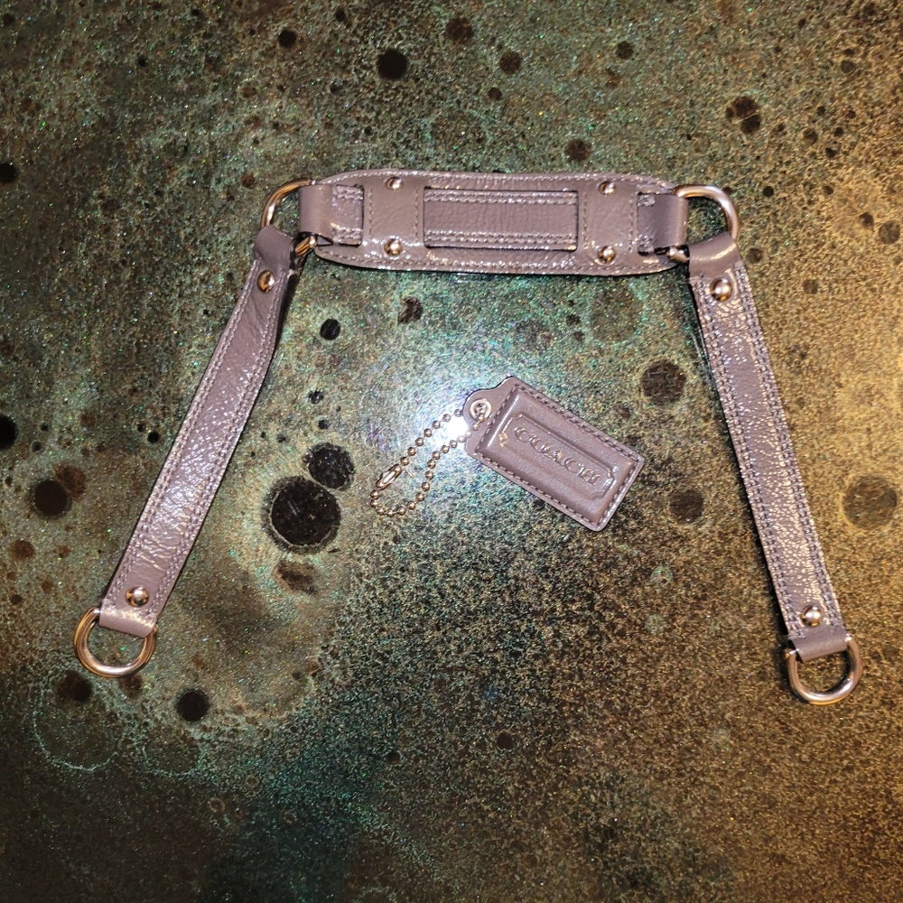 COACH DARK GRAY LEATHER REPLACEMENT SHOULDER STRAP & HANGTAG